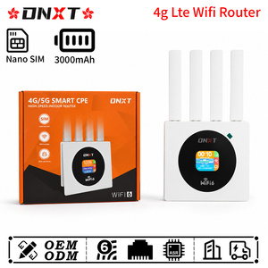 เราเตอร์ DNXT 4g Cat4 2.4GHz wifi 6 พร้อมเสาอากาศพับได้ แบตเตอรี่ 3000mAh รองรับซิมการ์ด หน้าจอ LCD พอร์ต Type-C สำหรับสำนักงาน - Product Image 1