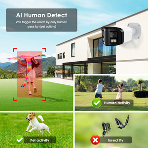 Cámara <span class=keywords><strong>IP</strong></span> POE H.265 de 8MP con Doble Lente Panorámica de 180 Grados, Detección Inteligente de Personas/Vehículos, Cámaras de Seguridad, Cámara de Red CCTV - Product Image 5