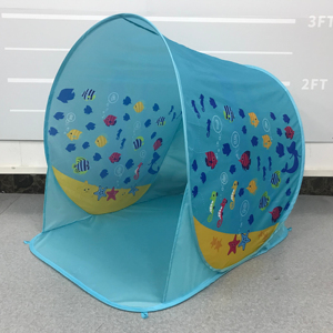เต็นท์ชายหาดสำหรับเด็กเล็ก ป้องกันแสงแดด UPF 50+ ป้องกันรังสียูวี ผลิตจากโพลีเอสเตอร์ สีฟ้ามหาสมุทร ใช้งานง่ายด้วยระบบป๊อปอัพ - Product Image 6