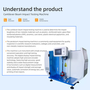 Zeer nauwkeurige cantilever-impacttester met hoge precisie, 1 jaar garantie voor materiaalimpactsterkte, kwaliteitscontrole van kunststof/platen - Product Image 2