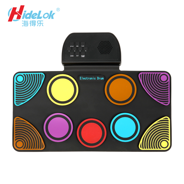9-Pad Colorful Roll-up Electronic Drum | Lightweight Silicone Drum Kit for Kids