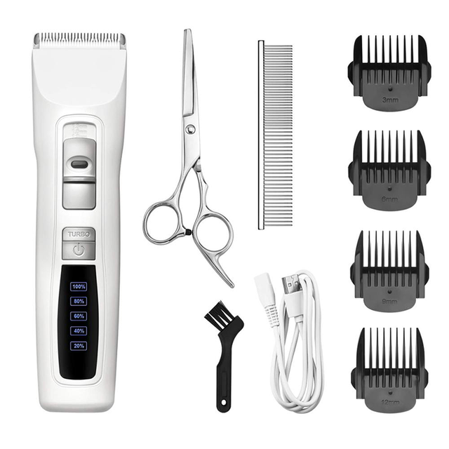 Petwant 2 Speed Ceramic Blade Rechargeable Professional Pet Dog Cat Shaver Pet Hair Clippers Trimmer Set