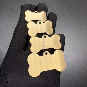 Verschiedene Größen Unbehandelte Messing Knochen form Hund ID Tag Blank Collar Tags zum Stempeln Laser gravur - Product Image 3