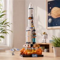 Modèle de fusée spatiale semi-transparente de la marque KAVO, blocs de construction en plastique ABS, thème spatial, jouet éducatif DIY pour enfants et adultes