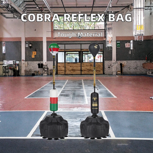 Free Standing Adjustable Steel <strong>Cobra</strong> <strong>Reflex</strong> Punching <strong>Bag</strong> with PU Leather Cover and Sand Filling Pedestal Boxer Training Tool - Product Image 2