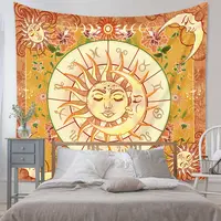 Tarô de sol e lua, tapeçaria espiritual de parede pendurado