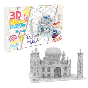 National Geografis 3D Puzzle untuk Dewasa Anak Taj Mahal India Arsitektur 3D Kit Model Bangunan Jigsaw