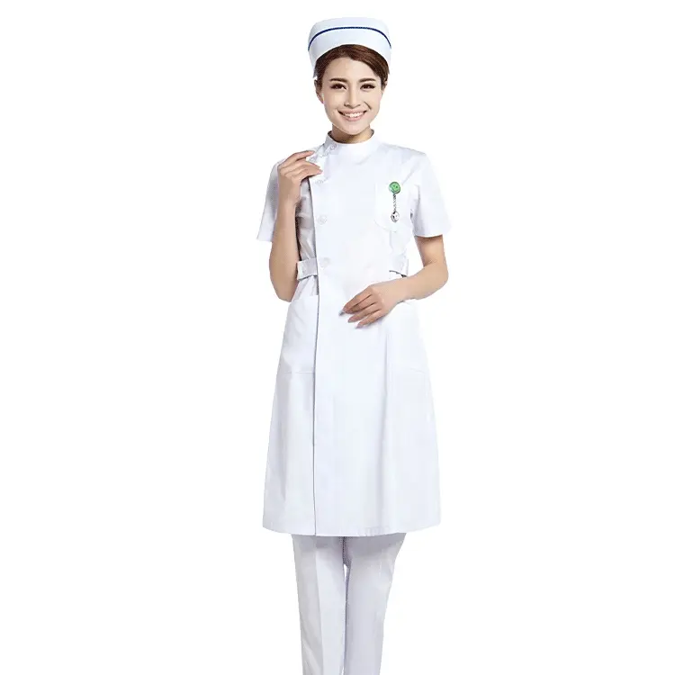 Venda quente projetos médicos uniforme médico branco bom design laboratório vestido