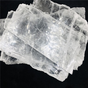 Rough Natural Clear Gypsum Selenite Slice Crystal Slab <strong>Mineral</strong> for Healing - Product Image 1