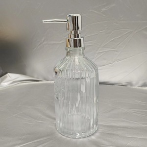 Golden Supplier Direct Sale 16oz Silver Color Gold Pump Custom Hand Sanitizer Dispenser Glass Bottle 450ML <strong>Refillable</strong> - Product Image 4