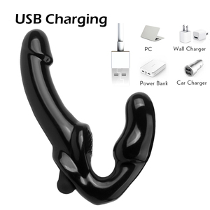 Vibrator Dildo Strap-on Tanpa Tali untuk Lesbian, Remote Control 10 Kecepatan, Vibrator Dua Kepala untuk Wanita, Mainan Seks untuk Dewasa - Product Image 5