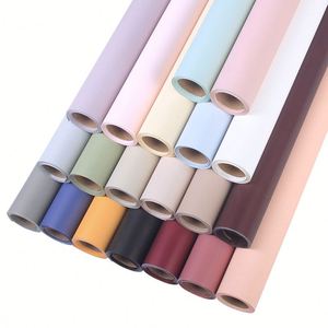 New Arrival 58cm*11Y Matt Plastic Packing Film Flower Wrapping <b>Paper</b> <b>Roll</b> with Solid Color Printing - Product Image 1