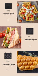Machine à gaufres belges carrées individuelles 3 en 1 détachable, meilleure vente, mini-appareil à sandwich et gaufres - Product Image 6