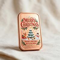 Lingot souvenir en cuivre massif imprimé UV directement sur mesure avec motif de Noël détaillé pour cadeaux d'affaires