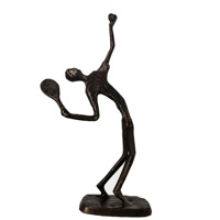 Sculpture vintage en métal de joueur de tennis, figurine abstraite de sportif, décoration de table pour la maison, statue d'art pour les amateurs de sport, cadeau de collection