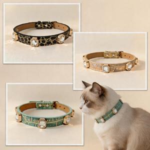 Collar <span class=keywords><strong>de</strong></span> Perro <span class=keywords><strong>de</strong></span> Cuero PU con Patrón <span class=keywords><strong>de</strong></span> Cocodrilo <span class=keywords><strong>de</strong></span> Alta Gama Personalizado - Joyería Elegante para Mascotas para Comercio Electrónico o Vendedores Minoristas en Línea - Product Image 3