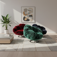 Fauteuil Patte d'Ours DY, Siège Unique, Métal, Style Nordique, Canapé de Luxe Léger pour Salon