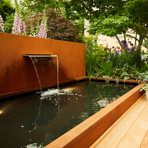Mesa de agua de acero Corten para jardín, mueble de agua para jardín, fuente de agua - Product Image 1