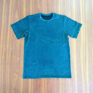 T-shirt en coton délavé pour homme, coupe classique, à manches courtes, séchage rapide, respirant, tricoté, col rond, décontracté avec motif - Product Image 1