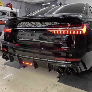 Diffusore Posteriore Nero Lucido in Fibra di Carbonio LOOK per Auto <span class=keywords><strong>A6</strong></span> S6 C8, Splitter con Quattro Uscite di Scarico e LED per <span class=keywords><strong>Audi</strong></span> <span class=keywords><strong>A6</strong></span> S6 C8 SLine <span class=keywords><strong>2019</strong></span>-2025 - Product Image 5