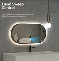 Espejo LED de Cuerpo Entero Personalizado |   Espejo de Baño Ovalado/de Pista de Carreras para Montar en la Pared, para Barberías, Salones y Decoración de Muebles de Belleza