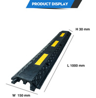 Protector de Cable de Alta Visibilidad de 2 Canales, Protector de Velocidad Reflectante para Carretera y Suelo