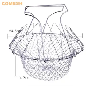 Foldable Stainless Steel 201 304 Deep Frying Wire Mesh Basket