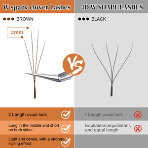 Extensiones de <span class=keywords><strong>Pestañas</strong></span> Marrones Estrechas en Forma de W 3D/4D/5D, Espaciado Más Pequeño, <span class=keywords><strong>Pestañas</strong></span> Naturales, Abanicos de Volumen Pre-fabricados, <span class=keywords><strong>Pestañas</strong></span> Postizas en Forma de V - Product Image 5