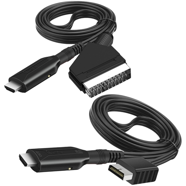 100cm PS2 Scart to HDMI Converter Cable HDMI to Scart Audio Video Conversion Line Adapter HDTV Display Monitor