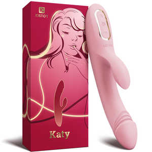 Vibrador Conejo KISTOY <span class=keywords><strong>Katy</strong></span> con Doble Estimulación Vaginal y del Clítoris, con Calentamiento Automático, Color Rosa, para Mujeres, Juguetes Sexuales - Product Image 1