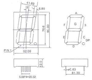 شاشة عرض سباعية الأرقام كبيرة الحجم 3 بوصات LED طراز Houkem-30012-BPG الأكثر مبيعًا باللون الأخضر النقي - Product Image 4