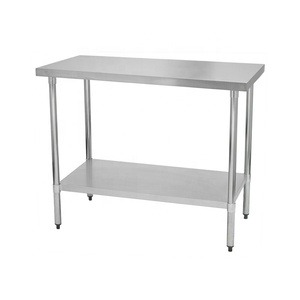 Table de préparation de travail à faible quantité minimale de commande table d'atterrissage à vaisselle table de travail en acier inoxydable à une étagère avec certificats ISO9001 - Product Image 4