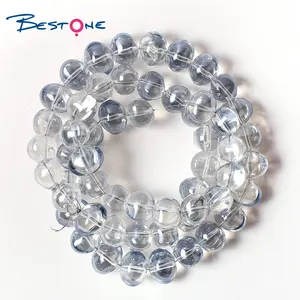 Bestone – perles de décoration en cristal lisse, perles pavées de 10mm, bijoux en cristal rond coloré, perles ovales en verre