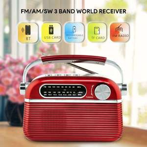 Giá bán buôn 2025 WS-1925S châu Âu phổ biến âm thanh tốt nhất di động âm nhạc Máy nghe nhạc AC DC có thể sạc lại AM FM SW đài phát thanh cho USB TF - Product Image 6