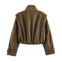 TAOP&ZA Manteau court plissé ample et tendance pour femme, nouvelle collection automne 2026, aspect daim, avec chapeau amovible