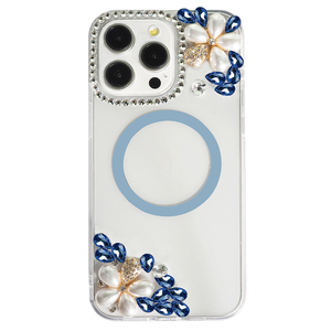 Luxury Diamond Glitter Phone Case Designer Flower Bling Gemstone Funda para teléfono móvil con magnético para iPhone 17 case - Product Image 6