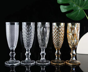Verres à vin, gobelets, verrerie d'intégrité, flûte à champagne, gravure en diamant, verre utilisé, luxe, vente en gros d'usine, fête de mariage - Product Image 2