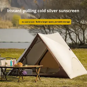 Tenda Dome Pantai Satu Kamar Tidur 2 Orang Portabel untuk Berkemah di Luar Ruangan Empat Musim Otomatis Buka Cepat Pelindung Matahari Fiberglass 210D - Product Image 3