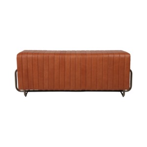 Panca Rettangolare Imbottita dal Design Moderno, Effetto Pelle Marrone, Pouf per Ingresso e Sgabello per Soggiorno - Product Image 4