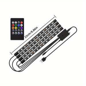 Lámpara de ambiente decorativa para Interior de coche tira LED RGB SMD 5050 RGB impermeable DC5V/12V fotografía de cambio Multicolor - Product Image 4