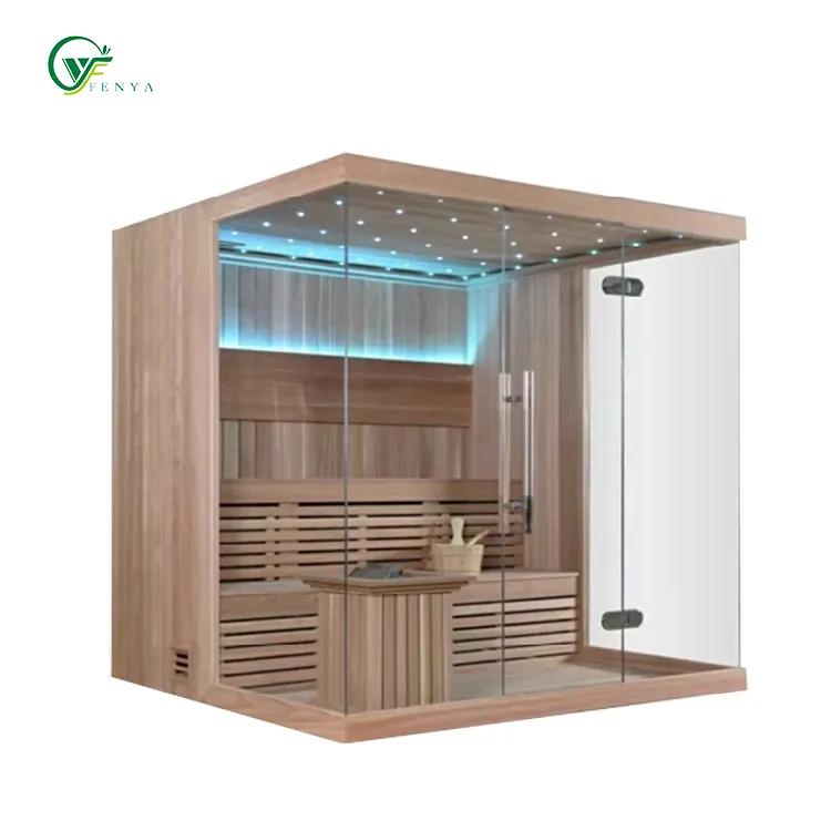 Luxury Solid Wooden 6 Person Outdoor Sauna House Traditional Dry Steam Rooms