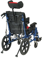 Chaise roulante médicale à vente chaude, en alliage d'aluminium, pour paralysie cérébrale, avec siège confortable pour personnes handicapées