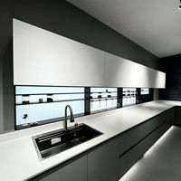 Conception modulaire, unités d'appareils électroménagers intégrées, armoire de cuisine intelligente haut de gamme sur mesure pour maison moderne