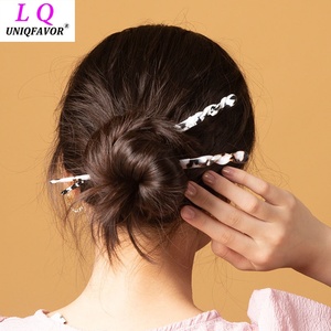 Baguettes chignon torsadé rétro pour femme <span class=keywords><strong>et</strong></span> fille, longue pince à cheveux, en acétate, Vintage, de haute qualité, 10 pièces - Product Image 4