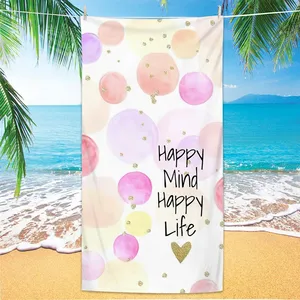 Handuk pantai persegi panjang yang menarik handuk pantai 100% poliester Pink 70*140cm