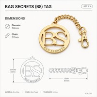 Étiquette suspendue personnalisée en métal écologique pour vêtements avec logo 3D en relief, quincaillerie de sac à main personnalisée, conception à pliage central