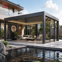 Pergola extérieure rétractable en aluminium avec auvent pliable pour restaurant, complexe hôtelier et usage commercial