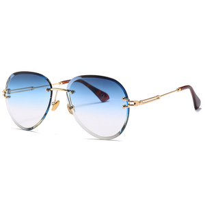 DAISYER 2021 Nouveautés Tendance Grand Cadre <span class=keywords><strong>À</strong></span> <span class=keywords><strong>La</strong></span> <span class=keywords><strong>Mode</strong></span> Or Pont Sans <span class=keywords><strong>Monture</strong></span> Femmes Lunettes <span class=keywords><strong>De</strong></span> Soleil - Product Image 4
