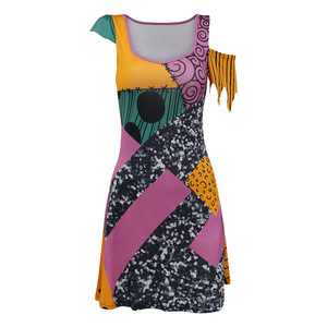 Dark Wind Christmas Fright Night <span class=keywords><strong>Sally</strong></span> Cosplay <span class=keywords><strong>Mujer</strong></span> <span class=keywords><strong>Disfraz</strong></span> <span class=keywords><strong>de</strong></span> Halloween Estampado - Product Image 4