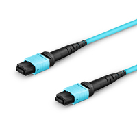 Kabel Serat Optik Plenum OFNP 1m (3ft) OM4 Multimode Elite Trunk dengan Konektor MTP-MPO 12 Serat
